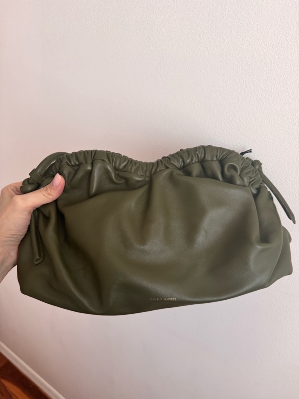 Mansur Gavriel Olive Green Gathered Cloud Clutch 💚 NEW!!! Never Worn!